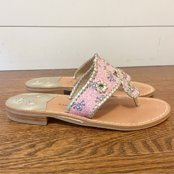 Jack Rogers | Women's Leather Pink Jacks Pirate Thong Sandal in Pink SIZE 7 - Picture 2 of 12